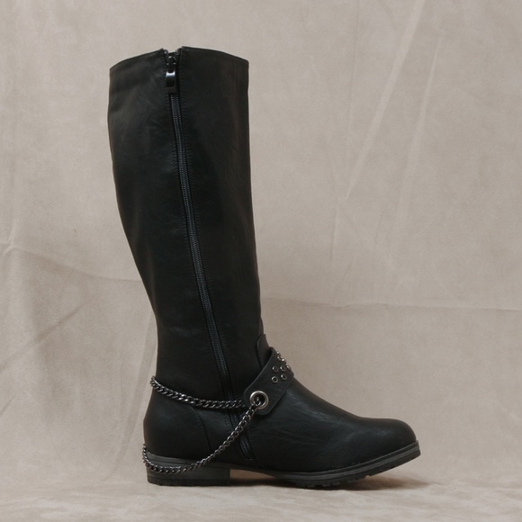 FINAL SALE Black Chain Boot Margie-10 sz 8.5 - Picture 2 of 5